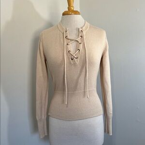 Honey Punch Lace Up Sweater Size Small